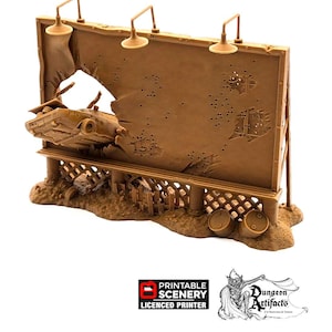 Wrecked Billboard - 15mm 20mm 28mm 32mm Terrain Scatter Brave New Worlds Wasteworld Gaslands D&D DnD Pathfinder
