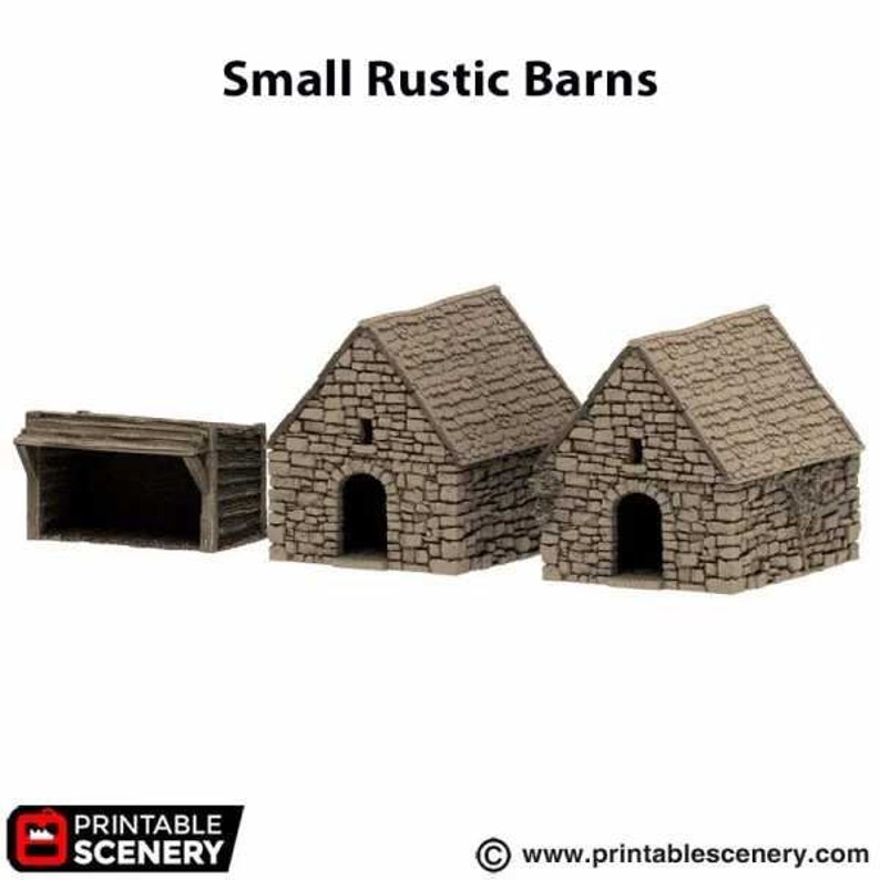 Small Rustic Barns King and Country Printable Scenery - Etsy