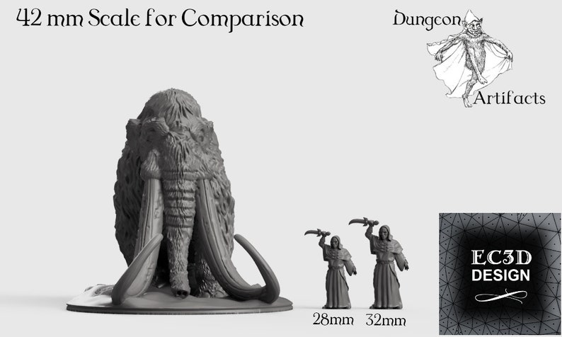 Woolly Mammoth 15mm 28mm 32mm 42mm Wilds of Wintertide Wargaming Terrain , ice age, mastadon image 9