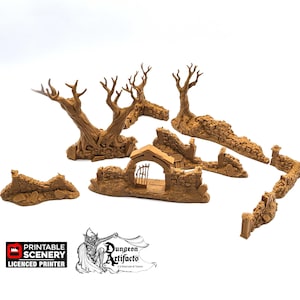 Hallowed Graveyard - Shadowfey Wilds Grave Yard Cemetery 15mm 20mm 28mm 32mm Wargaming Terrain D&D DnD