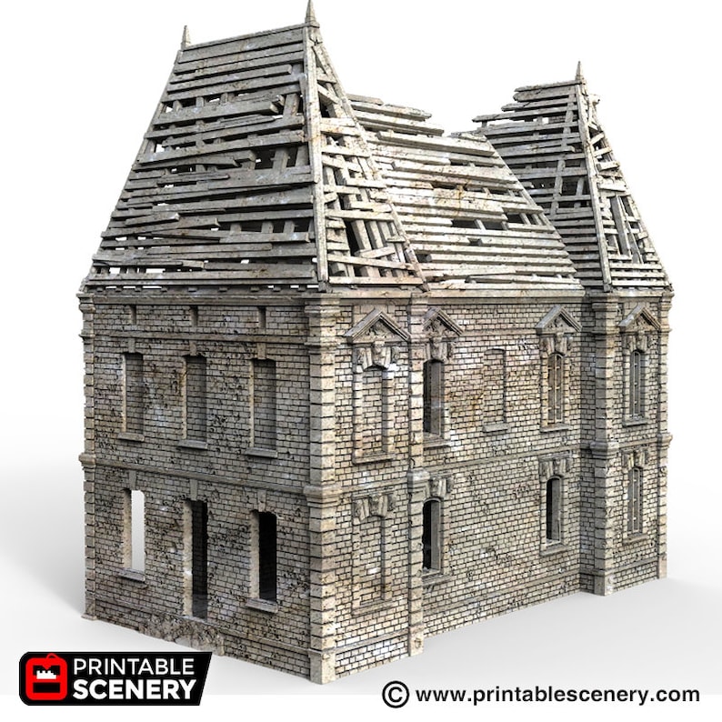 Ruined Chateau DnD 15mm 28mm 32mm Time Warp Wargaming Terrain Scatter D/&D Warhammer Pathfinder 40k
