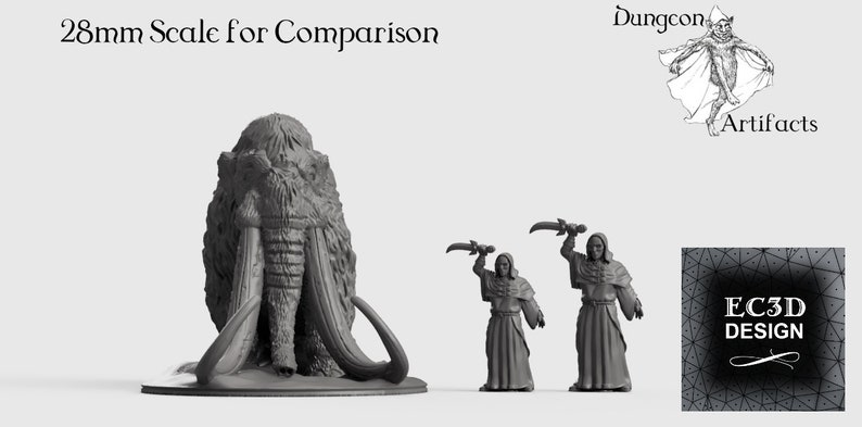 Woolly Mammoth 15mm 28mm 32mm 42mm Wilds of Wintertide Wargaming Terrain , ice age, mastadon image 7