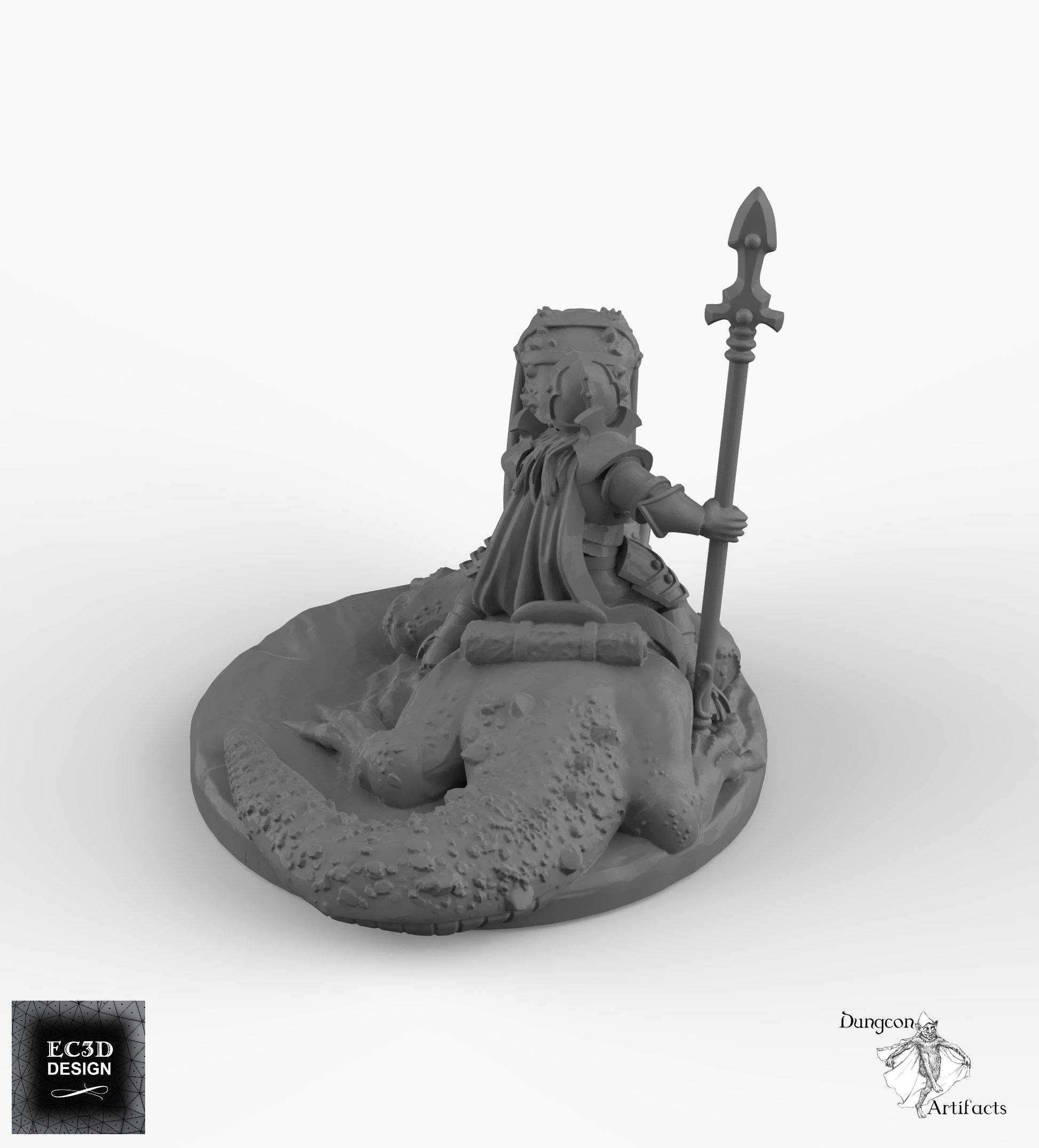 Dark Elf Lizard Rider - EC3D Skyless Realms Wargaming Miniature D&D Dnd ...