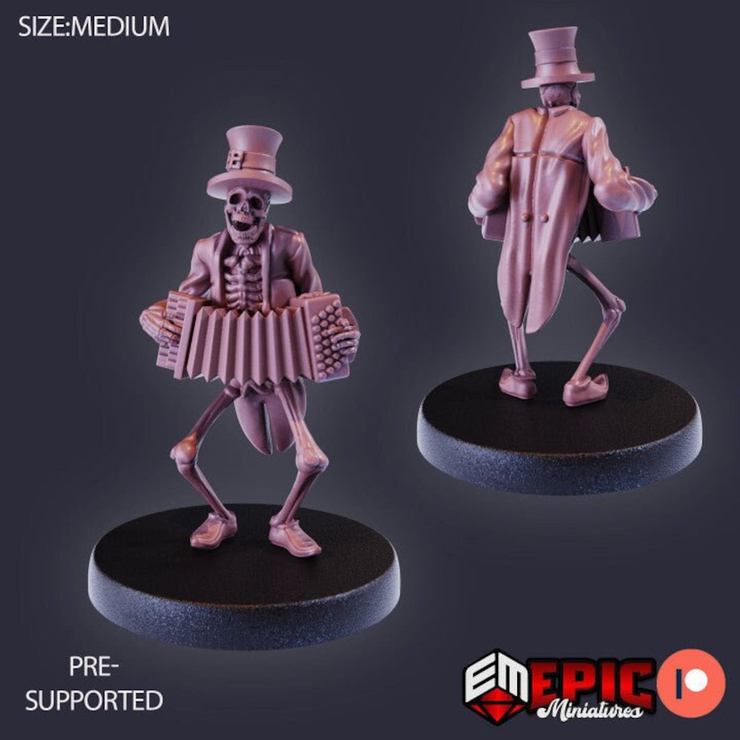 Skeleton Musician (accordion) - Epic Miniatures Wargaming D&D Dnd - Etsy