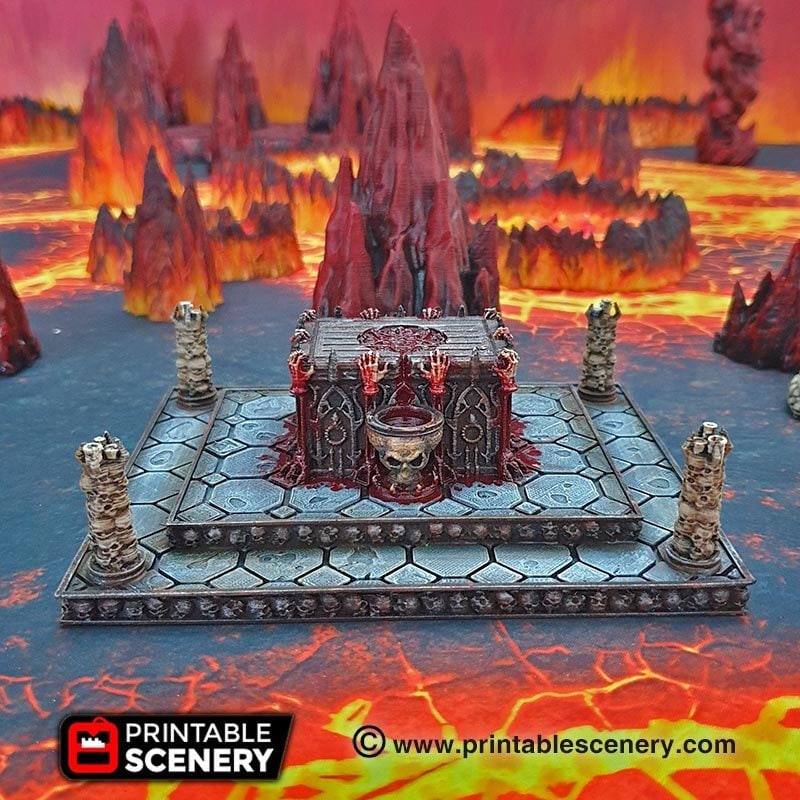Sacrificial Altar - Dwarves, Elves and Demons - 28mm 32mm Wargaming Terrain , human sacrifice