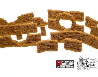 Hagglethorn Stone Walls - Hagglethorn Hollow - Printable Scenery Scatter Terrain D&D DnD