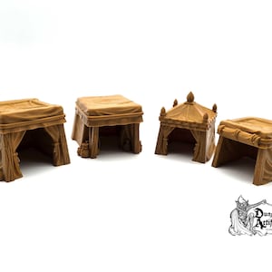 Small Desert Tent Set - 15mm 28mm 32mm Empire of Scorching Sands Wargaming Terrain D&D, DnD