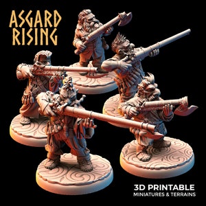Dwarven Firearm Warriors Modular Set - Asgard Rising - Wargaming D&D DnD