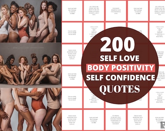 Body Positivity Quotes Templates: Self-Love Instagram Posts Canva Editable Templates (Digital Download)