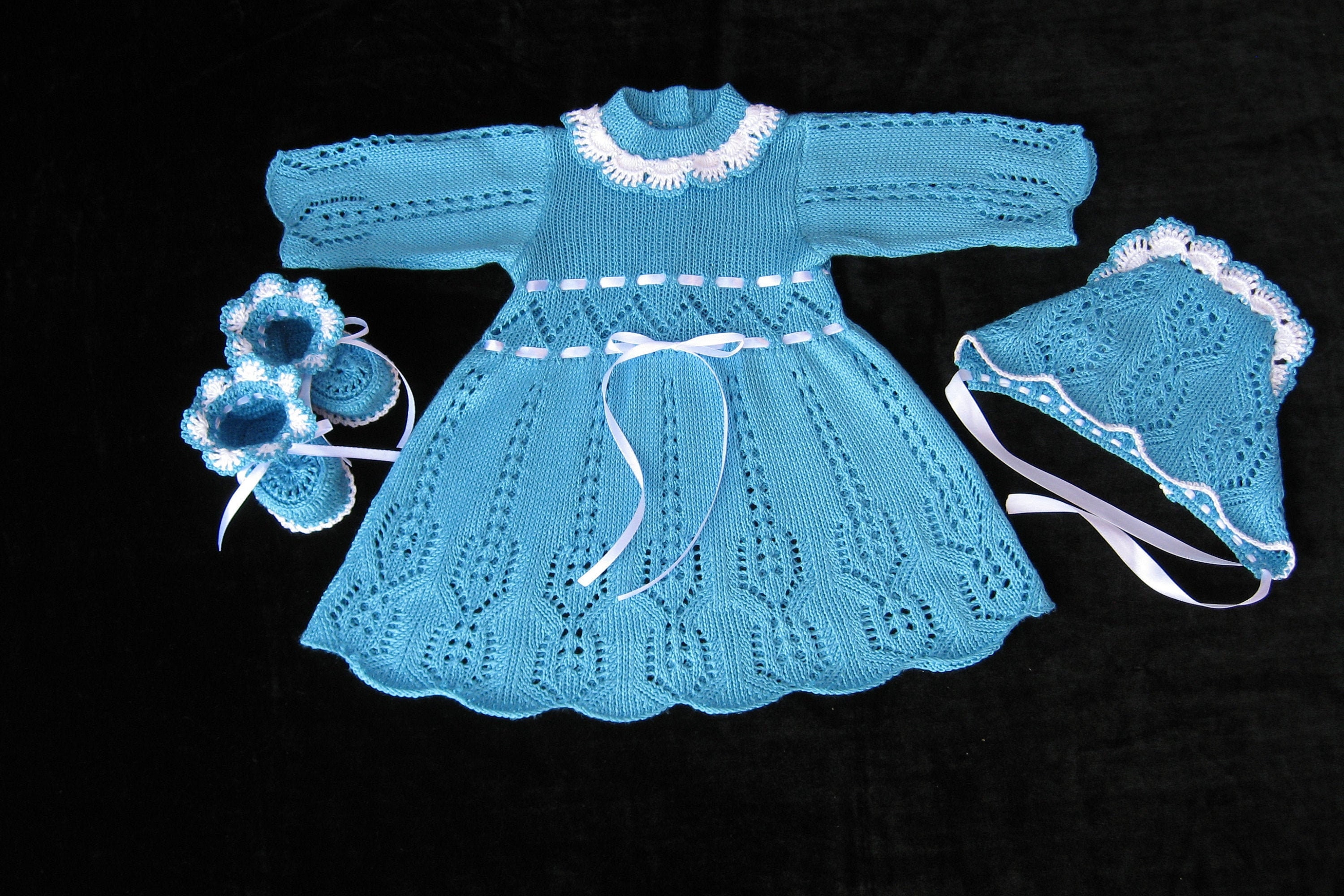 Knit baby dress Knitted girl dress Newborn dress Newborn Etsy