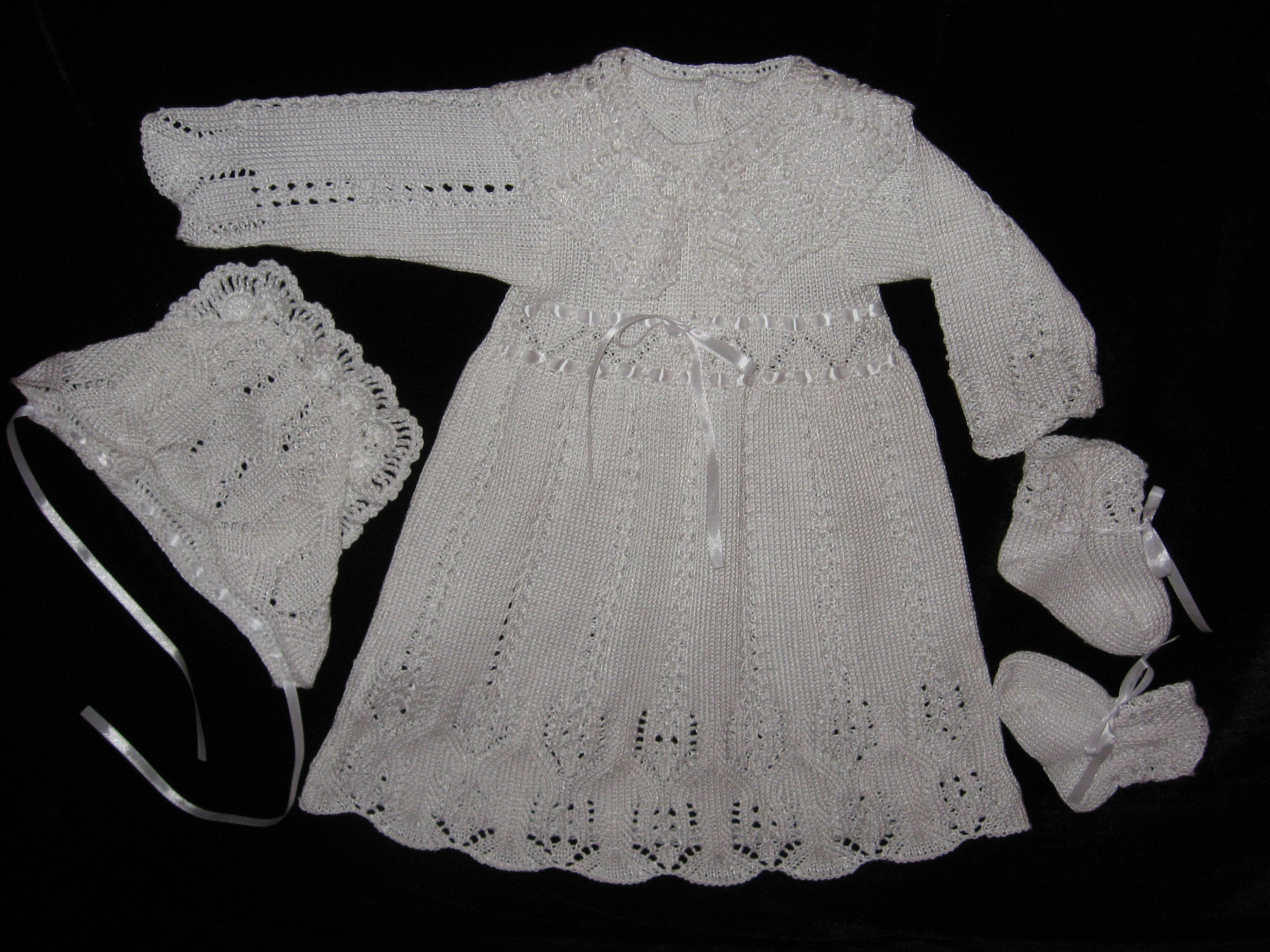 Knitted girl dress Knitted baby clothes Vintage look Newborn Etsy