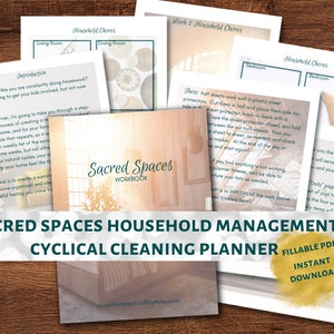 Sacred Spaces Chore Planning Workbook Household Management Fillable Printable Guide Chart