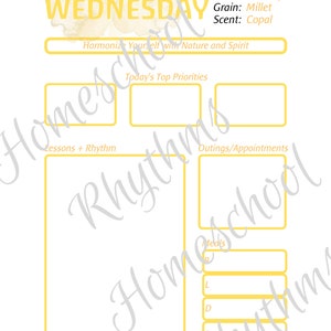 Fillable PDF Waldorf Inspired Daily Planner Pad Homeschool Steiner Days of the Week image 5