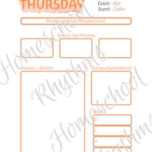 Fillable PDF Waldorf Inspired Daily Planner Pad Homeschool Steiner Days of the Week image 6