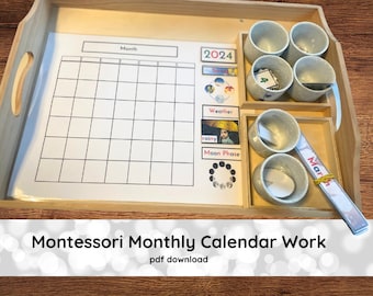 Calendar Work Montessori Preschool Monthly Calendar