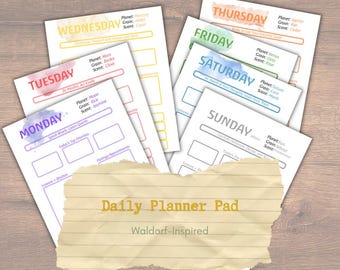 Waldorf inspiriert Tagesplaner PDF | Homeschool rhythm Pad (ausfüllbar)