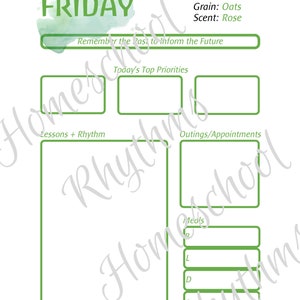 Fillable PDF Waldorf Inspired Daily Planner Pad Homeschool Steiner Days of the Week image 7