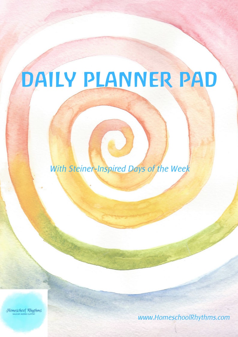 Fillable PDF Waldorf Inspired Daily Planner Pad Homeschool Steiner Days of the Week image 10