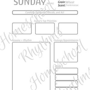 Fillable PDF Waldorf Inspired Daily Planner Pad Homeschool Steiner Days of the Week image 9