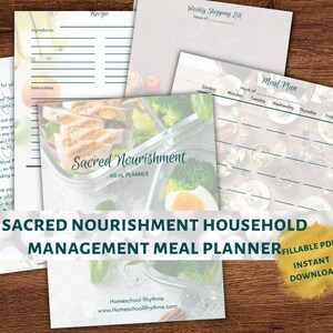 Sacred Nourishment PDF Meal Planner Printable Fillable