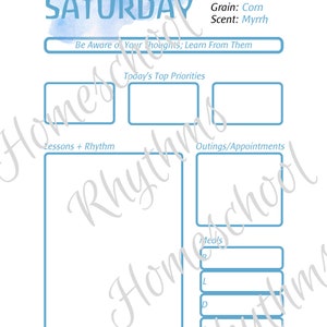 Fillable PDF Waldorf Inspired Daily Planner Pad Homeschool Steiner Days of the Week image 8