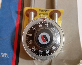 Candado de combinación Slaymaker vintage – Grillete extralargo – Fabricado en EE. UU. – Candado de seguridad industrial – Nuevo, sin usar