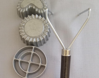 Juego de hierros para timbales con roseta NORPRO vintage, moldes para galletas escandinavos