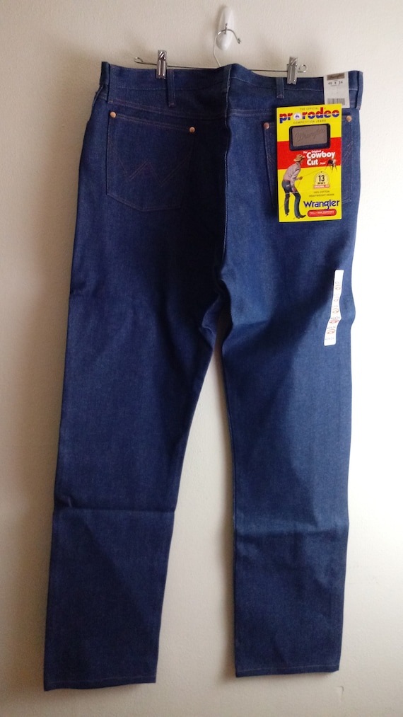 Wrangler Men 1970s Jeans Pro Rodeo Cowboy Cut Mens Clothing 100% Cotton Zip Front Horseback Riding Farmer Gardening