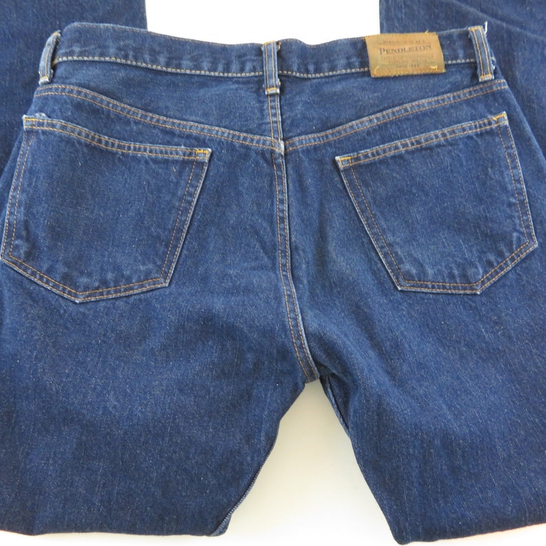Vintage pendleton jean 35x30 mens blue denim jeans made in mexico 100/% cotton denim jeans mens boot cut straight leg jeans cowboy western