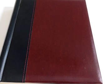 Vintage genuine bonded leather brown scrapbook album photo memory book with protective coverings