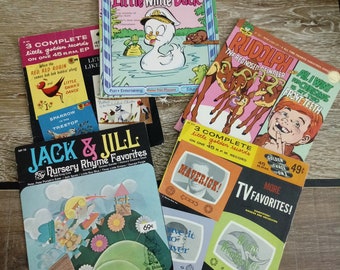 Fundas vintage para discos de 45 RPM: Disney, Jack & Jill, años 60 y 80 (Lote de 5)