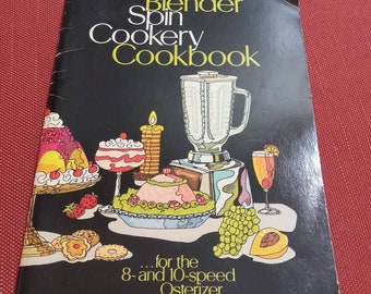 Vintage osterizer spin cookery cookbook USA kitchen recipe book 1970s paperback cookbook