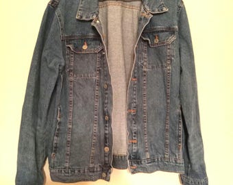 Chaqueta vaquera vintage: Chaqueta vaquera de lavado medio para mujer