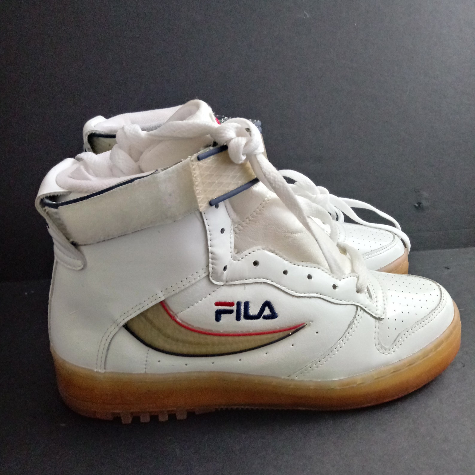 Vintage Fila high top retro 1996 casual white red blue | Etsy