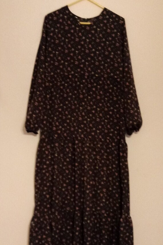Women s Long Floral Maxi Dress Vintage Dress Tiered Prairie Dress