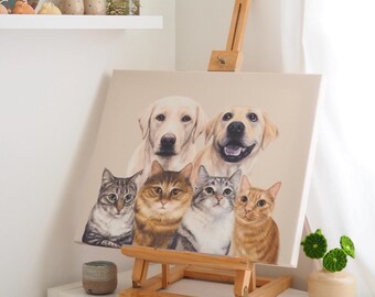 Customised Pet Portrait Artwork with Canvas Printing