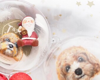 Personalized Pet Portrait Christmas Ball Ornament Gift Box