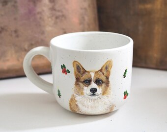 Hand-Painted Pet Portrait Mug: Custom Ceramic Dog Cat Gift
