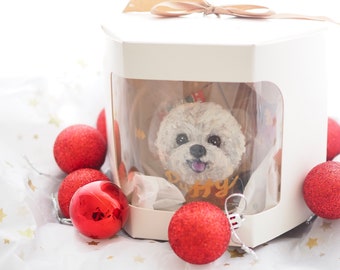 Personalized Pet Portrait Christmas Ball Ornament Gift Box