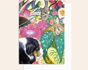 Artist Printing Card: Pet Theme, Australian Made, Pet and Plants