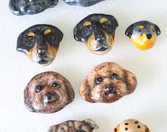 Custom Clay Pet Brooch: Handmade Personalized Dog Portrait Magnet