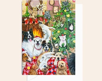 Dog and Cat Birthday Card: Pet Theme, Australian Made