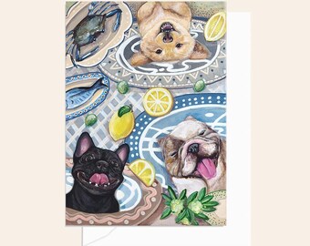 Dog and Cat Birthday Christmas Card: Pet Theme, Australian Made,Blue Dream