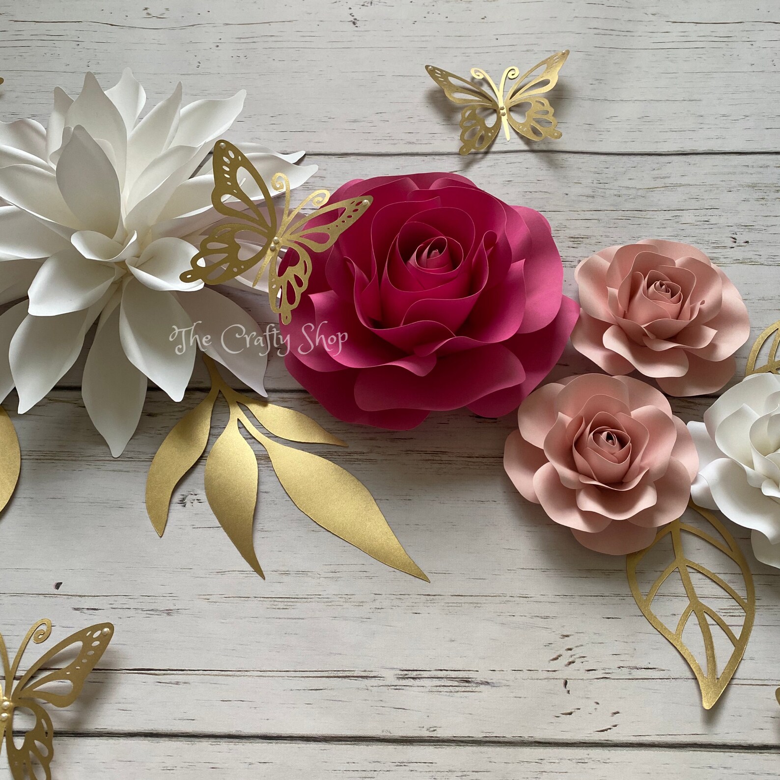 Pink Paper Flowers/ Paper Roses/ Paper Flowers Set/ Paper Etsy