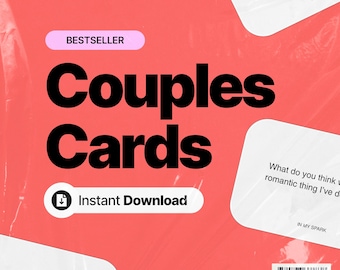 Couples Relationship Cards, Intimacy, Conversation, Question Deck, Date Night, Bonding, Thoughtful Gift, Digital Download