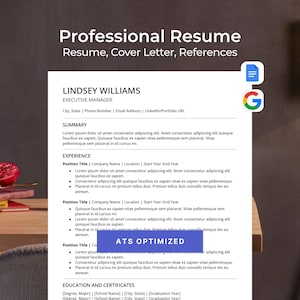履歴書テンプレート、編集可能な履歴書、カバーレター、推薦状、ATS最適化済み、Googleドキュメント
