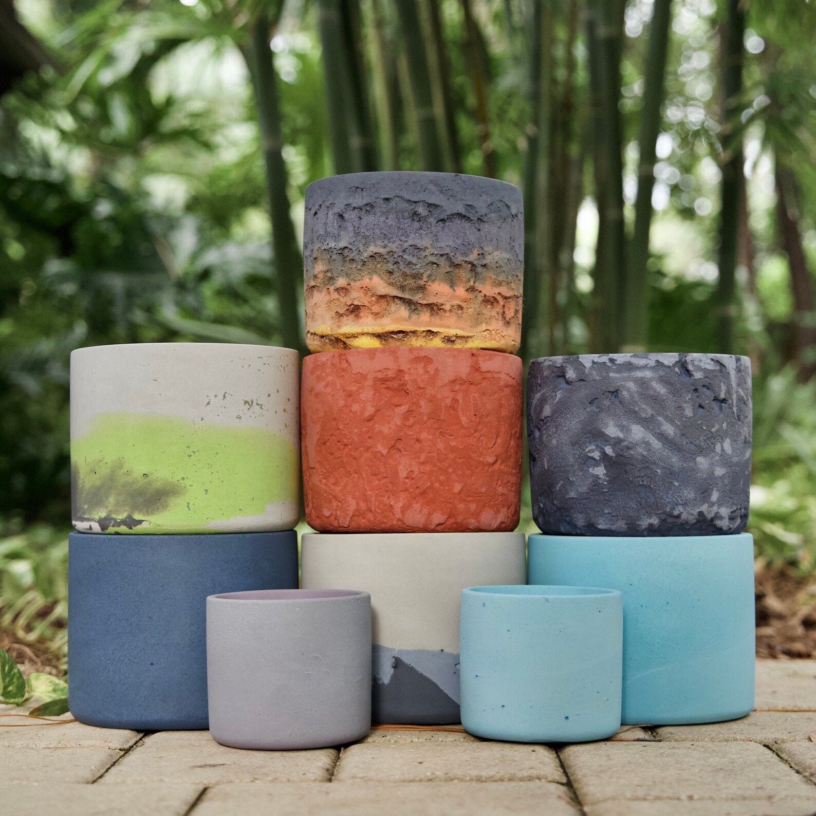 Concrete Plant Pot '21 Summer Colorful Color Tests 6 Etsy