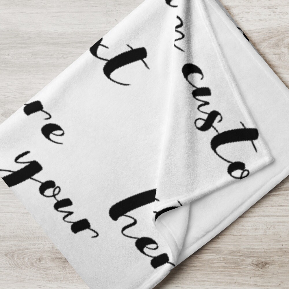 Personalized Handwriting Printed Throw Blanket Custom Text Etsy