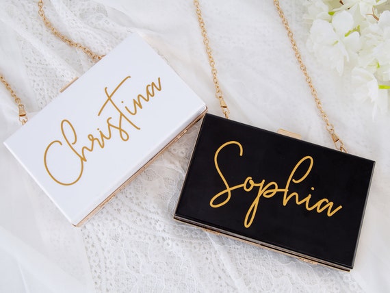 personalized acrylic clutch