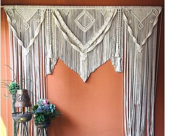 Handmade Macrame Wall Hanging-Handmade Art-Woven Wall Hanging-Macrame Wedding Backdrop-Macrame Curtains-Macrame Patterns